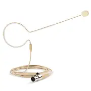 Beige Single Earhook Headset mini XLR Microphone for Shure Wireless-TA4F 4pin