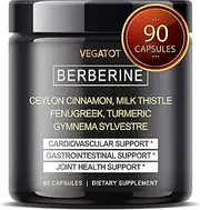 Berberine Complex 8700mg with Ceylon Cinnamon *USA Made and Tested* Turmeric Milk Thistle Fenugreek - Healthy Immune System, Cardiovascular & Gastrointestinal Support