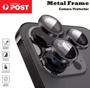 Fit iPhone 16 15 14 13 Pro Max Metal Ring Glass Screen Camera Lens Protector
