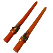 Autumn Fest 10 Inch Cornucopia Candles K-Mart Tapered Candle Vtg Thanksgiving