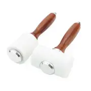 2 Pieces Leather Carving Hammer DIY Leathercraft Wooden Mallet Nylon Wood Han...