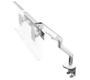 NEW M8 Humanscale Dual Monitor Arm Crossbar - Aluminum White Clamp On Desk Mount