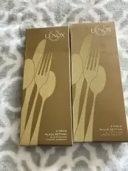 NIB & Sealed LENOX Federal Platinum Frosted 5 Pcs Place Setting, Stainless Steel