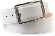 [Anthoni Crown] Women's Leather Belt in White W2P4T90 75, White, 75