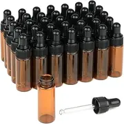 5ml Amber Glass Dropper Bottles - Empty Essential Oil Vials with Glass Eye Dropper for DIY Aromatherapy and Home Fragrance