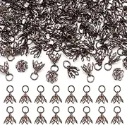 [EEE ELECRELIVE] Elecrelive 100Pcs Black Bail Clip Clasp Dangle Charm Bead Pendant Connector Filigree Flower Bead End Caps for DIY Craft Earrings Bracelets Necklaces