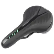 Mountain Bike Cushion with Light Bike Saddle Thicken Silicone Rear Lights Bike Seat Black green + red and blue tail lights_270*144mm