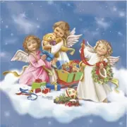 Christmas Napkins ANGELS WITH TOYS Christmas Paper Napkins 20pcs Decoupage