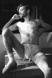 [N097] Handsome Man Cute Male Model Showing Off Body Physique Art Photography