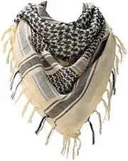[TOZLU] 100% Cotton Military Shemagh Arab Tactical Desert Keffiyeh Thickened Scarf Wrap for Women and Men 43"x43"