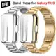 SAMSUNG 鋼帶 + TPU 錶殼兼容三星 Galaxy Fit 3 TPU 保護套擋板 Correa 金屬錶帶適用