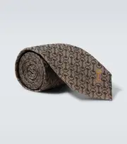 [Gucci] Gucci Horsebit silk jacquard tie One Size beige