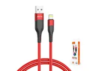 Lightning to USB Data Cable LED Light 1m 3.4A Red Grey IPX / 12 / 13 / 14 TB1517