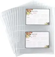 Samsill 4x6 Recipe Card Protectors/Recipe Organizer/Clear Card Sleeve Protector Sheets/Splatter Proof / 2 to 4 Recipe Cards Per Sheet/Fits Standard 3 Ring Binders / 25 Pack