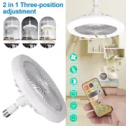 E27 Socket Ceiling Lights With Fan 30W Dimmable LED Cooling Fan Lamp+Remote