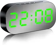 Digital Alarm Clock 5 Level Dimmable Night Light Digital Clock Portable Desktop Alarm Clock with Temperature Display Snooze Night Mode Small Desktop Clock Battery and USB Powered for Home Bedside