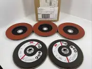 3M 49611 Abrasive Flap Disc 747D, Type 27, 7" in x 7/8" in Grade 80 QTY (5)