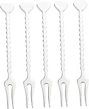 Happyyami 5pcs Love Fruit Fork Fruit Sticks Skewers Cake Desert Forks Small Dessert Forks Fruit Toothpick Desserts Skewers for Appetizers Fancy Toothpicks for Appetizers Fruit Picks Silver