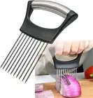 1Pack Stainless Steel Onion Holder Slicer Assistant Cutter Chopper Kitchen Tool