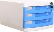 VUCICA Desktop File Cabinet, 3-Layer Drawer Storage Organization, with Lock/Blank Label，Suitable for Office Supplies (Color : A1)
