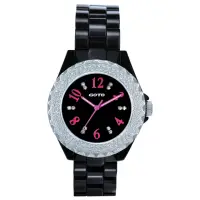 在飛比找momo購物網優惠-【GOTO】晶亮風尚陶瓷晶鑽手錶-黑桃(GC6158B-33