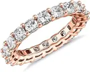 [PAVOI] 14K Gold Plated Rings Cubic Zirconia Love Ring | 3mm Cushion Cut Stackable Rings for Women | Gold Rings for Women