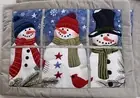 8 NEW St Nicholas Square Quilted Cloth Christmas Snowman Placemats Applique