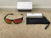 NIKE ADRENALINE Sunglasses FQ4602-006 Matte Black Frame Red Mirror Lens New Box