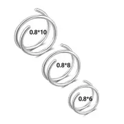 3pcs NEW 20G Spiral Nose Ring Double Nose Hoops Surgical Steel Piercing Jewelry