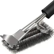 Grill Brush and Scraper – Safe Stainless Steel Grill Cleaning Brush for Gas Grill Charcoal Infrared Porcelain Weber – Fit for All Grilling Grates/BBQ Accessories Grill Cleaner