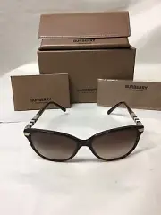 BURBERRY B4216 300213 57-16-140 Dark Havana Plastic Cat-eye Sunglasses Gradient