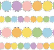 FYSUIMU 32.8Ft Boho Bulletin Board Border Pastel Circle Black Dot Die Cut Trim Border Roll for Classroom Chalkboard Wall Decor