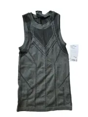 Athleta Oxygen Two Toned Tank Top Women's XS Seamless Mesh Stretchy Green NWT✅