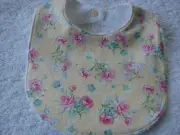 Floral Yellow Newborn Baby Bib Cotton Front Towelling Back Handmade