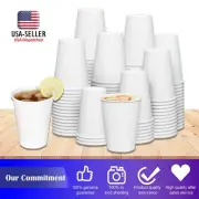 1000 Pack Disposable Paper Coffee Cups White Hot Drinking Paper Cups Leak-Proof