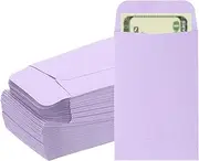 uxcell Money Envelope, 100 Pack 3.5" x 2.2" Cash Envelopes Money Holder Bags Budgeting Saving Challenge Letter for Gift Coins Checks Tickets Jewelry Passport Card, Purple