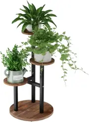 3 Tier Plant Stand Indoor Small Plant Holder Corner Plant Shelf Wood Flower Stan
