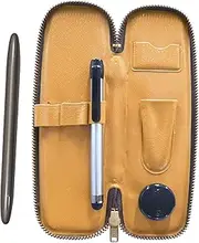 S-ALST-TK12-H Zipper Compact Pen Case, Metal Touch Stick Silver and Brass Dacapo Streamline Ballpoint Pen Set, Gray Axis