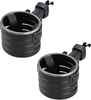Seiwa IMP360 Car Accessories Drink Holder, Set of 2, Air Conditioner Mount, Height Adjustment, AC Drink, Silver Metal, Adjustable Height, Fits Driver's Passenger Seat, Smartphone Included, Holds 20.2