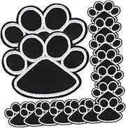 Tofficu 15pcs Dog Paw Embroidered Patches for Jackets Backpacks Clothes Appliques for DIY Crafts Cute Paw Design for Sewing Pillows Bags Shoes