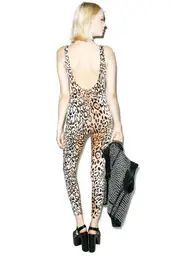 [Dolls Kill] Leopard Unitard Jumpsuit