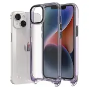 Back Case for iPhone 15 Pro,Glossy High Transparency PC+TPU Phone Cover with Lanyard Hole