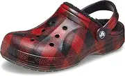 [Crocs] Ralen Lined Graphic Clog K, Wooden Shoe, Buffalo Plaid