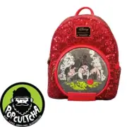 Disney Villains - Evil Queen Snow Globe 10" Faux Leather Mini Backpack "New"