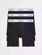 Calvin Klein Modern Cotton Stretch 3-Pack Boxer Brief, Black, Small