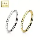 14K Solid GOLD Pyramid Cut Daith Helix Ear Cartilage Hoop Ring Piercing Jewelry