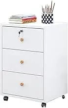 Wooden Office File Cabinet with Lock, Drawers with Mobile Storage Organizer, for Home Office