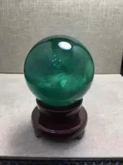 1.47LB / 73mm Natural green fluorite Quartz Sphere Crystal Energy Ball Reiki +S