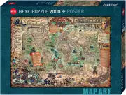 Heye Map Art Pirate World Jigsaw Puzzle + Poster 2000 Pieces (HEY29847)
