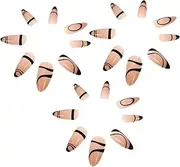 PLAFOPE Unique Women's Nail Art 24pcs Press-on Nails French False Nails Tips Time-saving Manicure Set for Occasions